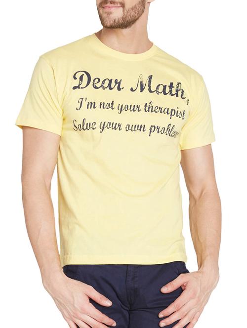 yellow colored, cotton tee- shirt - 10406398 - Very Small Image - 1