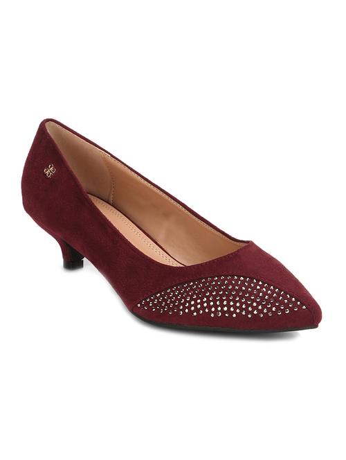 maroon leatherette pump - 10411354 - Very Small Image - 1