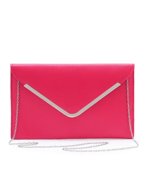 pink polyurethane (pu) clutch - 10411602 - Very Small Image - 1