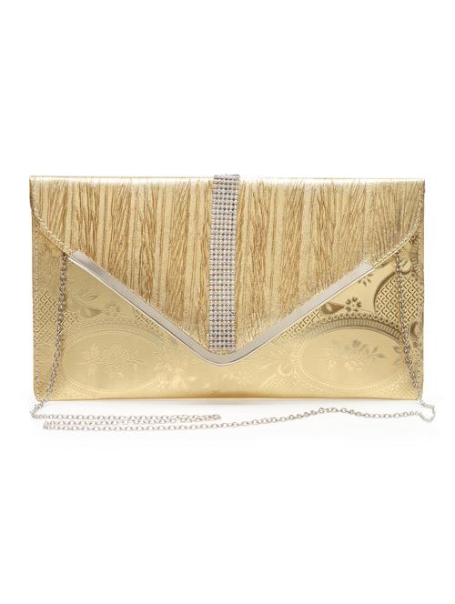 gold silk clutch - 10411608 - Very Small Image - 1