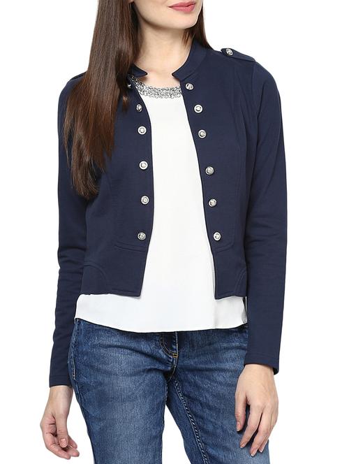 navy cotton jacket - 10420194 - Very Small Image - 1