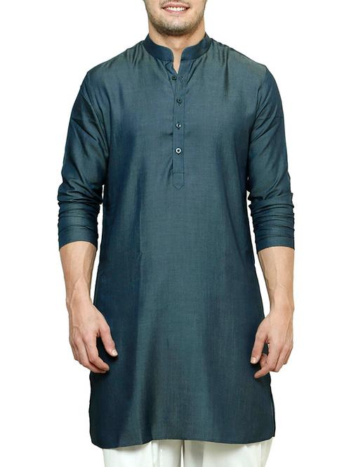 dark grey cotton kurta - 10421741 - Very Small Image - 1