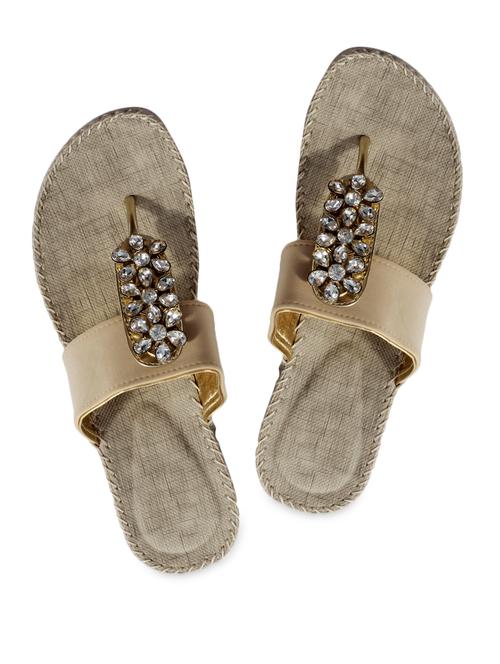 embellished beige flat sandals - 1042537 - Very Small Image - 1