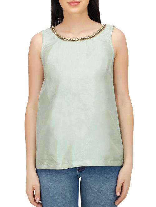 grey satin top - 10435273 - Very Small Image - 1