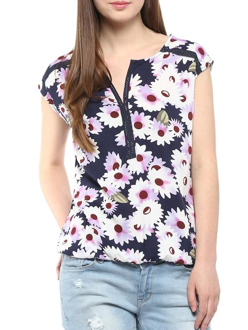 harpa navy rayon top - 10438431 - Very Small Image - 1