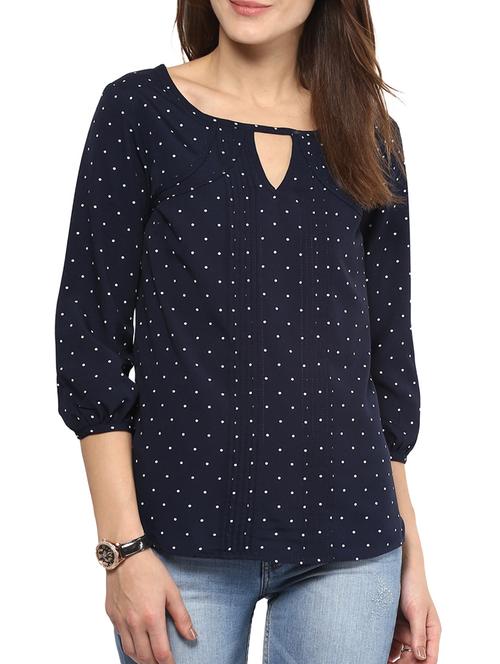 women's straight key hole neck top - 10438490 - Very Small Image - 1