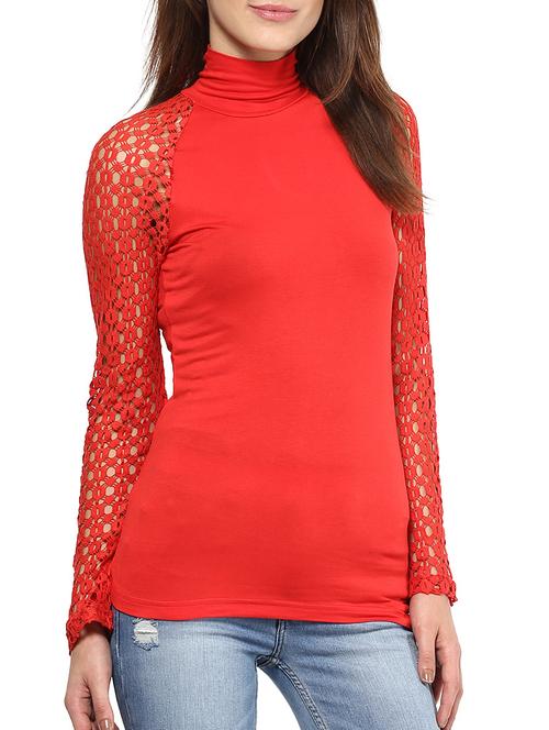 harpa red viscose spandex top - 10438496 - Very Small Image - 1