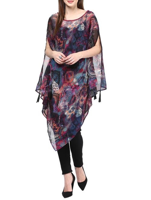 purple georgette kaftan - 10443143 - Very Small Image - 1