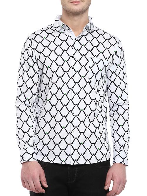 white colored, cotton casual shirt - 10443945 - Very Small Image - 1