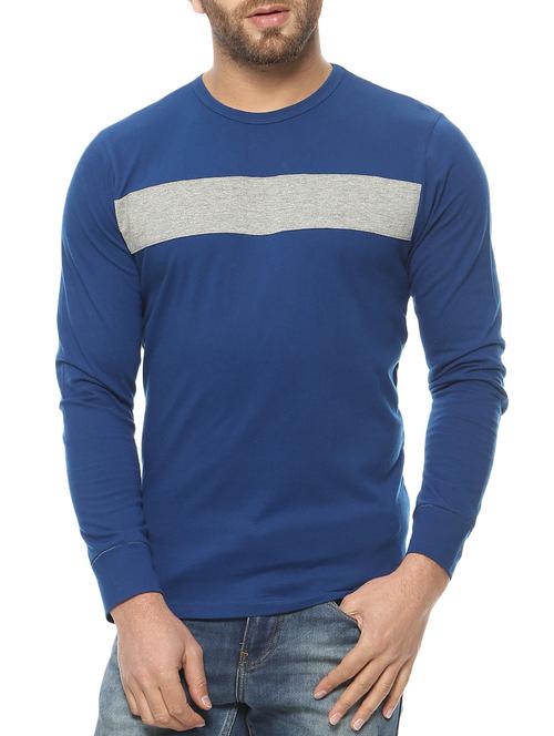dark blue striped cotton t-shirt - 10444986 - Very Small Image - 1