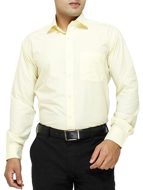 yellow cotton blend formal shirt - 10445150 - Very Small Image - 1