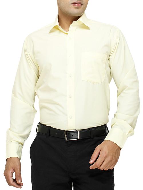 yellow cotton blend formal shirt - 10445278 - Very Small Image - 1