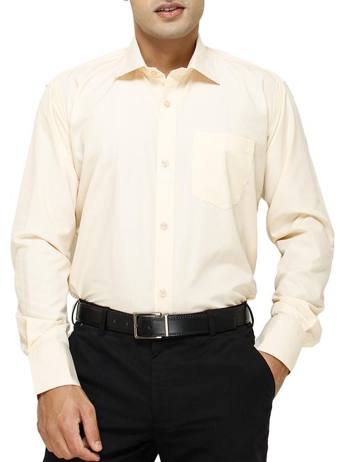 yellow cotton blend formal shirt - 10445361 - Very Small Image - 1
