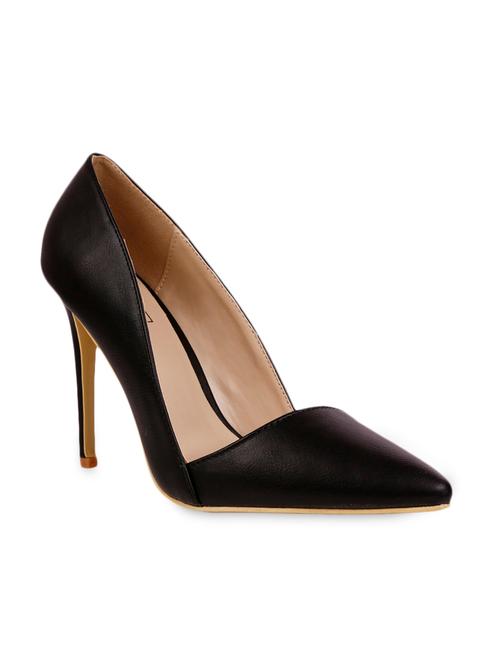 matt black faux leather stiletto pumps - 1044824 - Very Small Image - 1