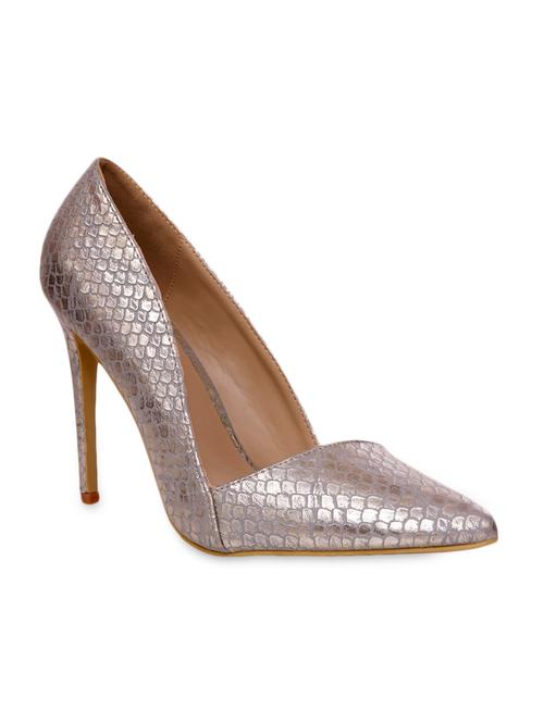 metallic silver snakeskin stiletto pumps - 1044825 - Very Small Image - 1