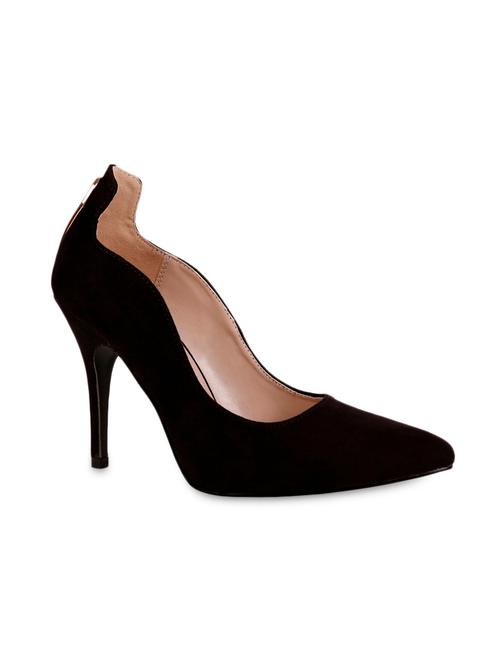 keyhole cutout black suede stiletto pumps - 1044830 - Very Small Image - 1