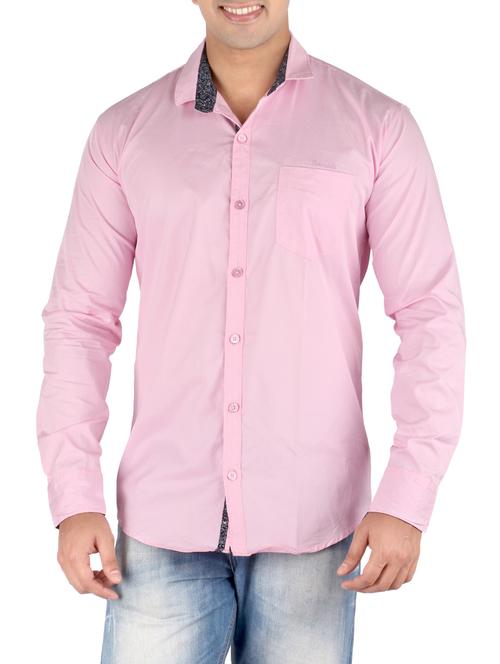 pink cotton casual shirt - 10449243 - Very Small Image - 1