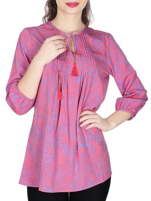 light orange polycrepe tunic - 10449466 - Very Small Image - 1