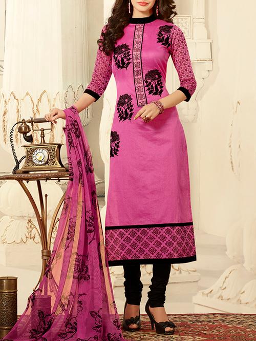 purple silk blend unstitched suit - 10452172 - Very Small Image - 1