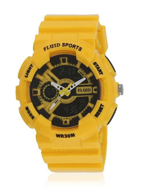 yellow color, pvc- silicone analog- digital watch - 10453297 - Very Small Image - 1