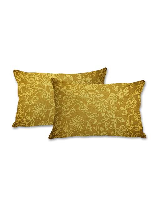 beige floral print pillow cover - 10462064 - Very Small Image - 1