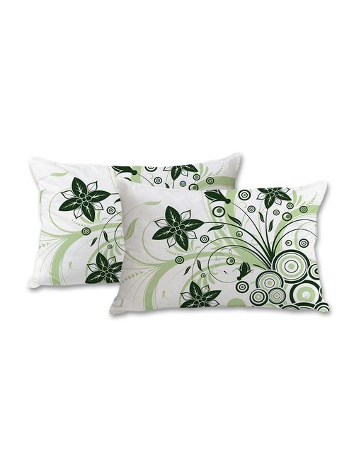 pretty green floral print pillow cover - 10462065 - Very Small Image - 1