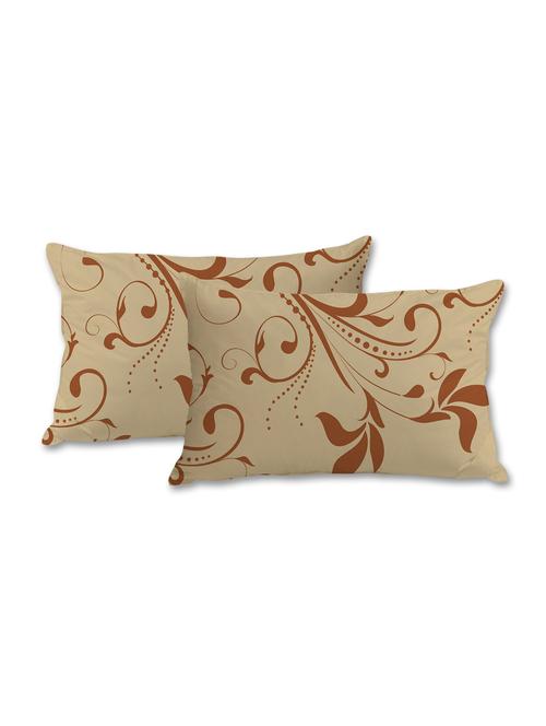 cream and orange abstract print pillow cover - 10462083 - Very Small Image - 1