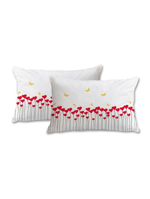 red heart flower print pillow cover - 10462142 - Very Small Image - 1