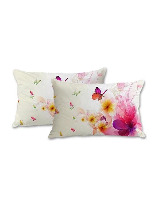 white floral butterfly print pillow cover - 10462261 - Very Small Image - 1