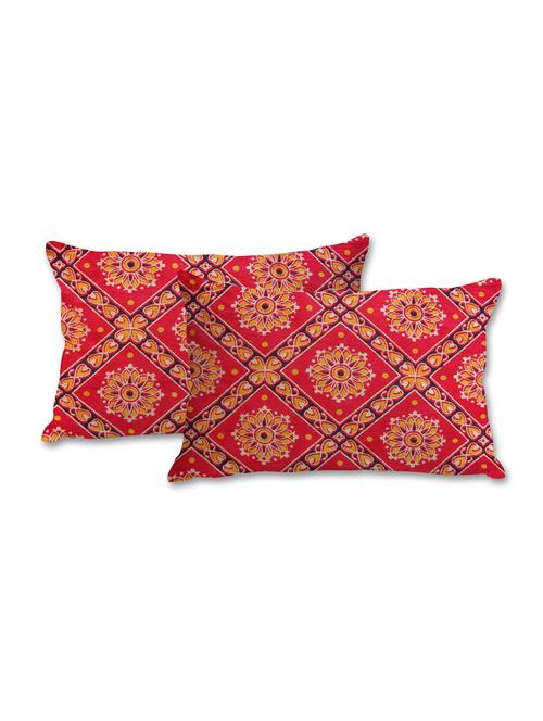 red tribal block art print pillow cover - 10462311 - Very Small Image - 1