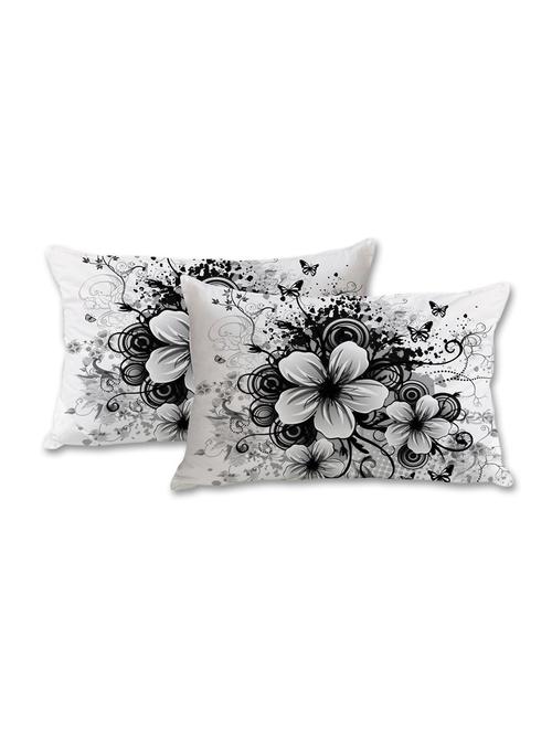 white floral abstract art print pillow cover - 10462325 - Very Small Image - 1