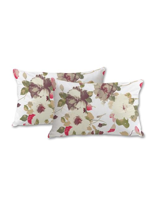 white flowers print pillow cover - 10462329 - Very Small Image - 1