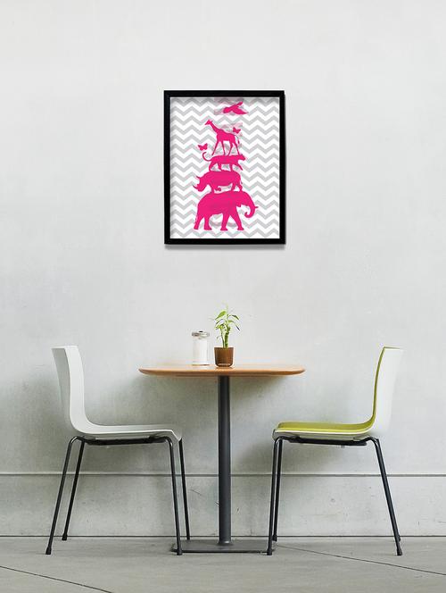 animal chevron art framed wall art by stybuzz - 10463798 - Very Small Image - 1