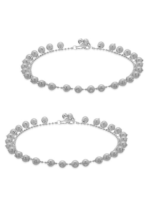 silver alloy anklets and payal - 10469162 - Very Small Image - 1