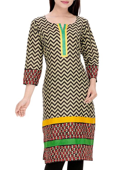 black cotton straight kurta - 10474187 - Very Small Image - 1