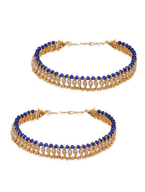gold alloy anklets and payal - 10475279 - Very Small Image - 1