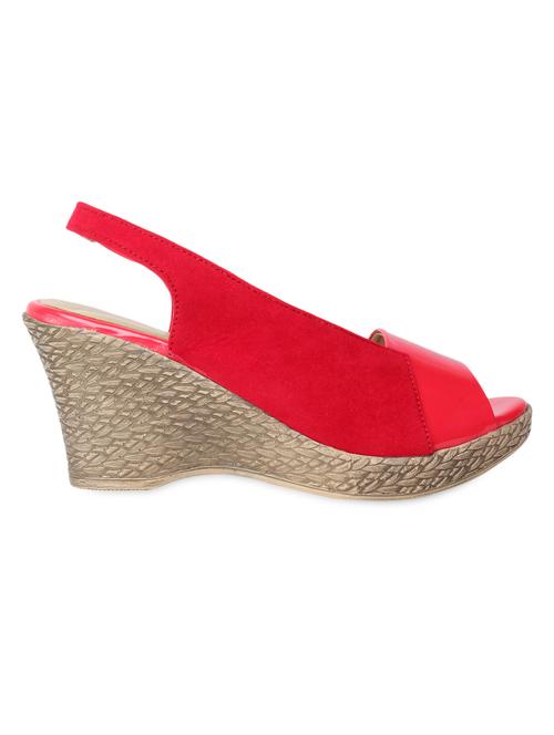 red open toe textured heel sandals - 1047929 - Very Small Image - 1