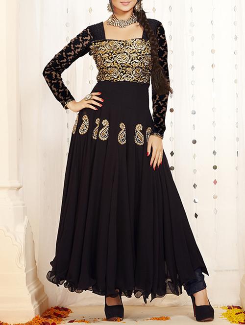 pink georgette unstitched suit - 10479438 - Very Small Image - 1