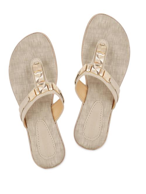 cream embellished toe separator sandals - 1048079 - Very Small Image - 1