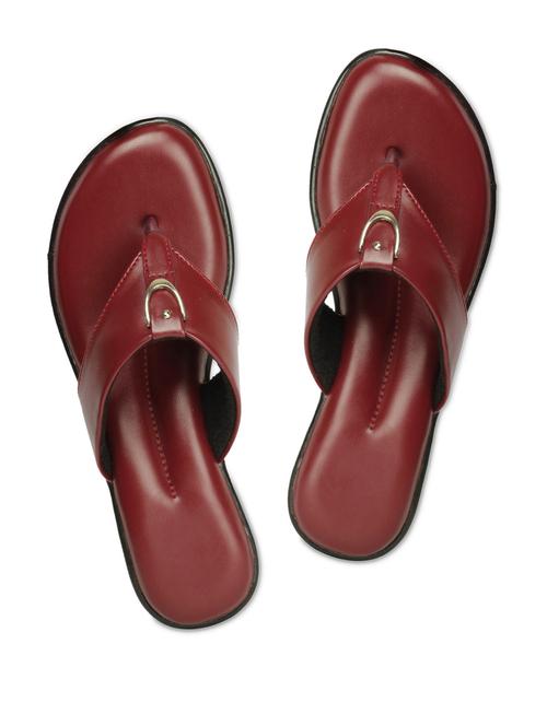 maroon leatherette sandals - 1048100 - Very Small Image - 1