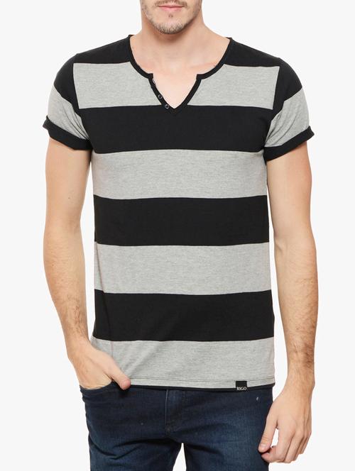 grey cotton striped tshirt - 10481340 - Very Small Image - 1
