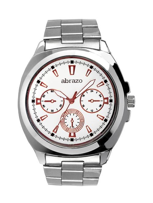 white colored metal alloy chronograph wrist watch  - 10484786 - Very Small Image - 1