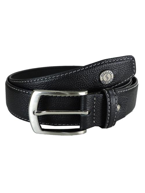 Black colored leather belt - 10486899 - Very Small Image - 1