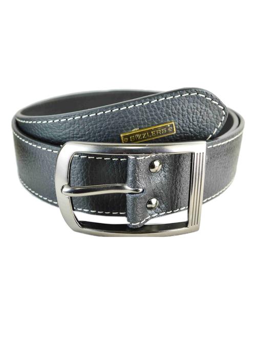 Black colored leather belt - 10486972 - Very Small Image - 1