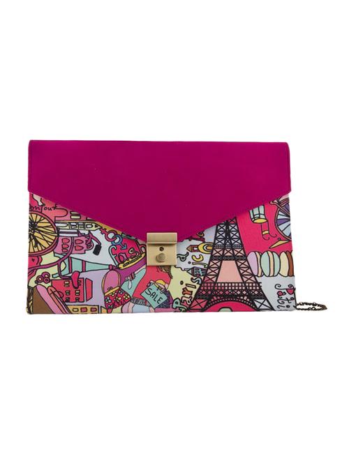 multicoloured printed envelope clutch - 10491267 - Very Small Image - 1