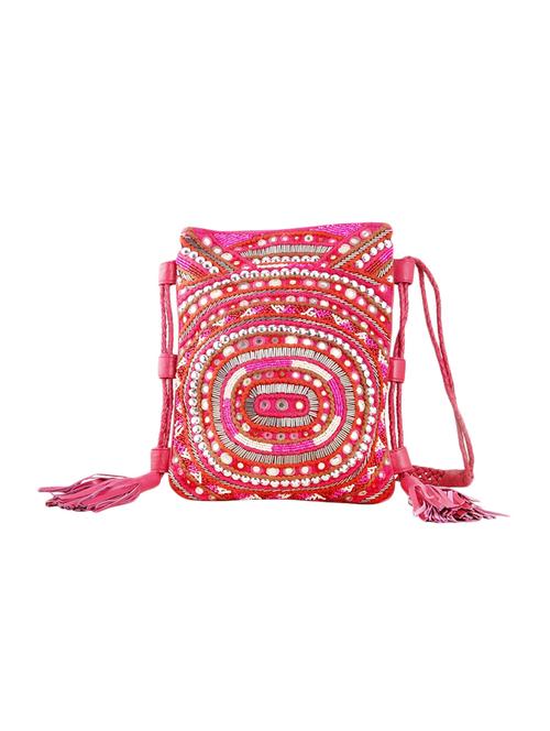 pink embellished leather sling bag - 10491273 - Very Small Image - 1