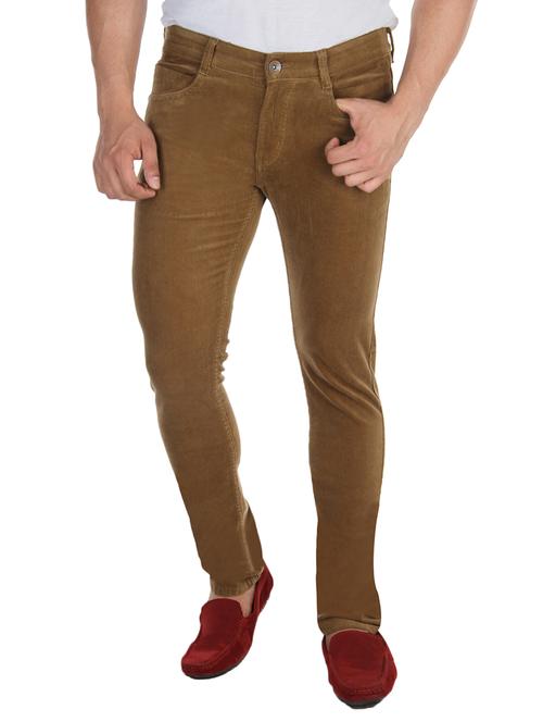 khaki cotton casual trousers - 10496950 - Very Small Image - 1
