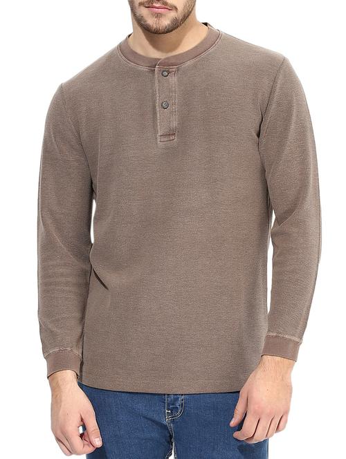 brown cotton t-shirt - 10500131 - Very Small Image - 1