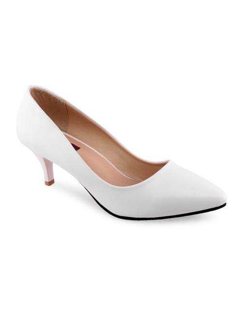 white fabric slip on pumps - 10502894 - Very Small Image - 1
