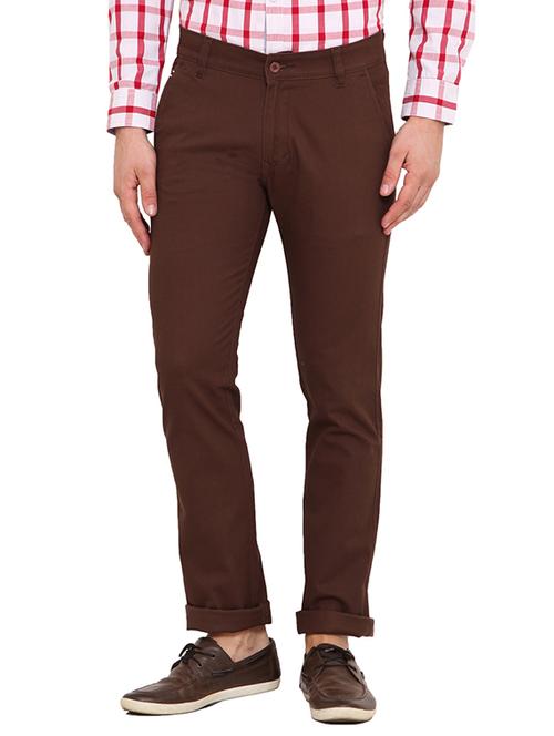 brown cotton chinos - 10504473 - Very Small Image - 1